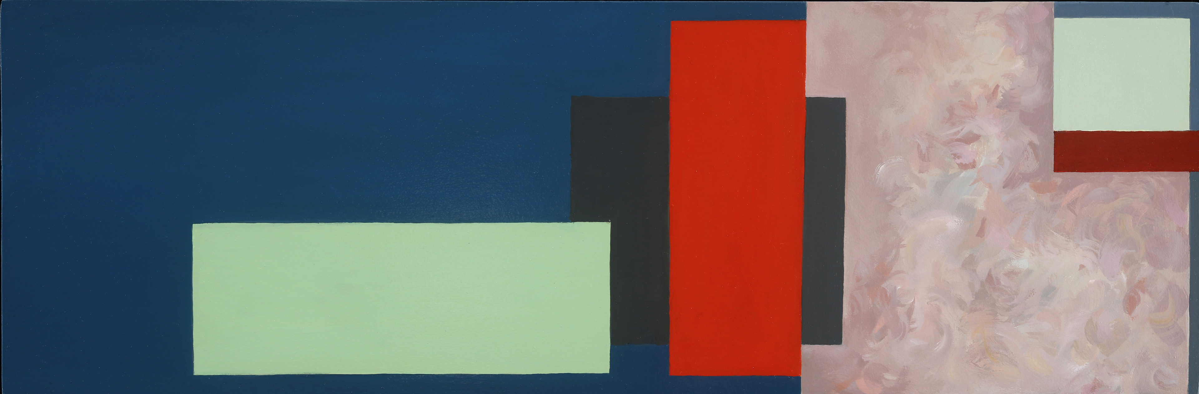 Boxed:Shift No. 1, Oil/alkyd on panel, 10" x 30" x 2"