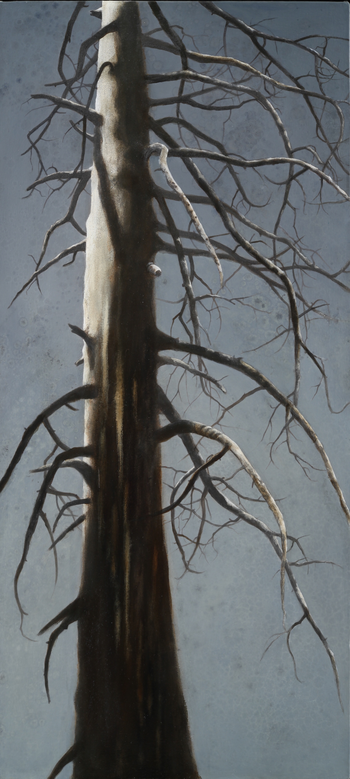 Still Here (Mammoth No. 2), Oil/metallic pigment on canvas, 40 x 18 in.