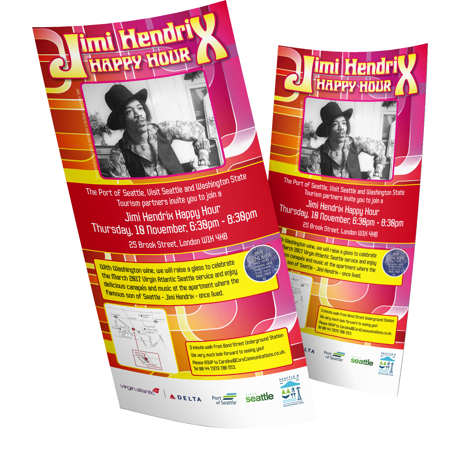 Jimmy Hendrix happy hour invitation