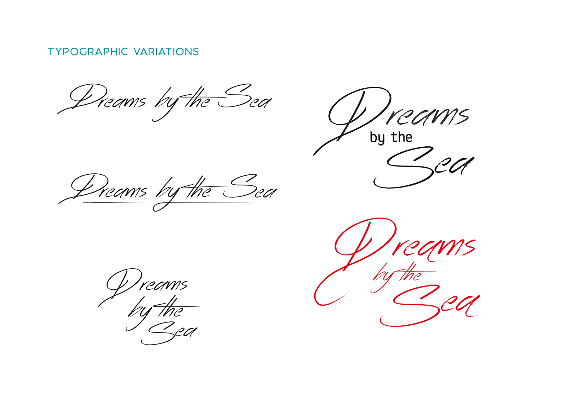 Dreams by the Sea - typographic variations