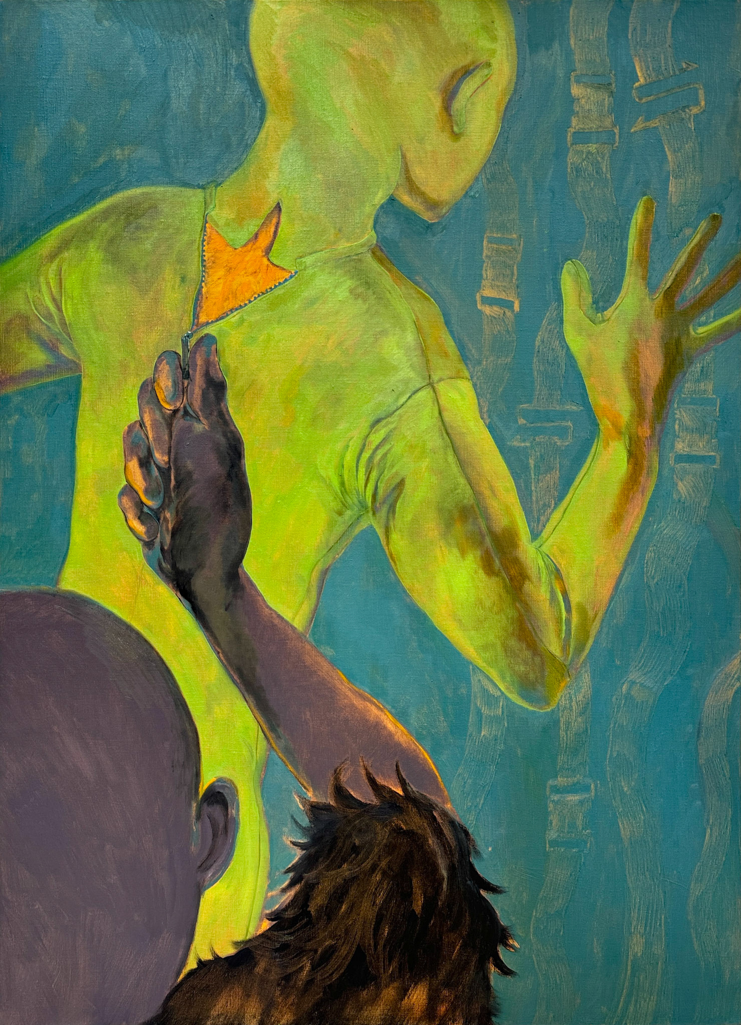 Orange fur  2024   100 × 72.7cm   39.4 × 28.6 inch   Oil on canvas