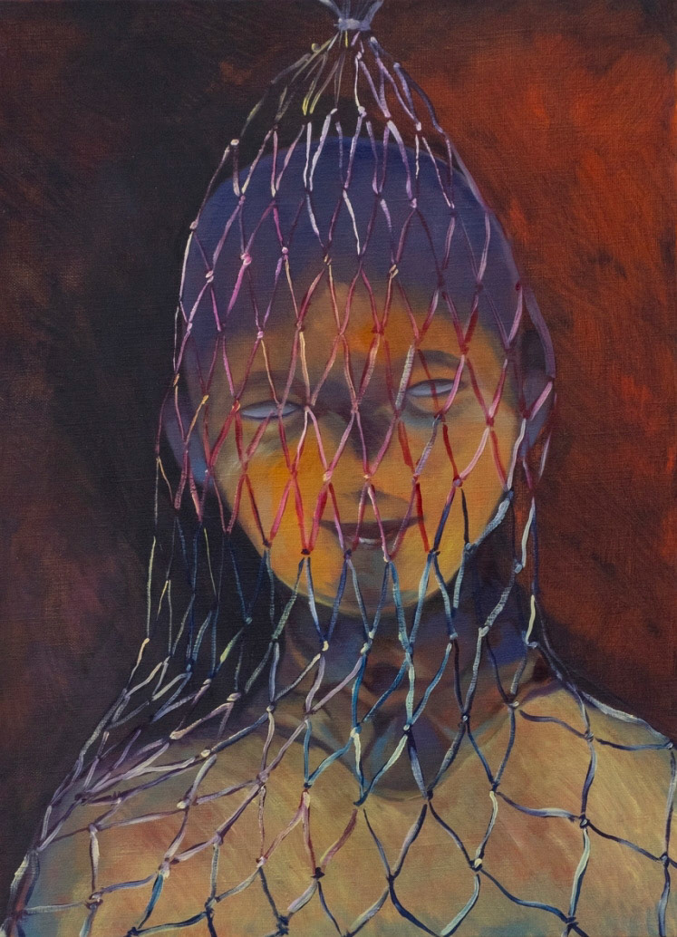 In fluctuations   2024   45.5 × 33.3cm   1' 5.91" × 1' 1.11" inch   Oil and charcoal on canvas