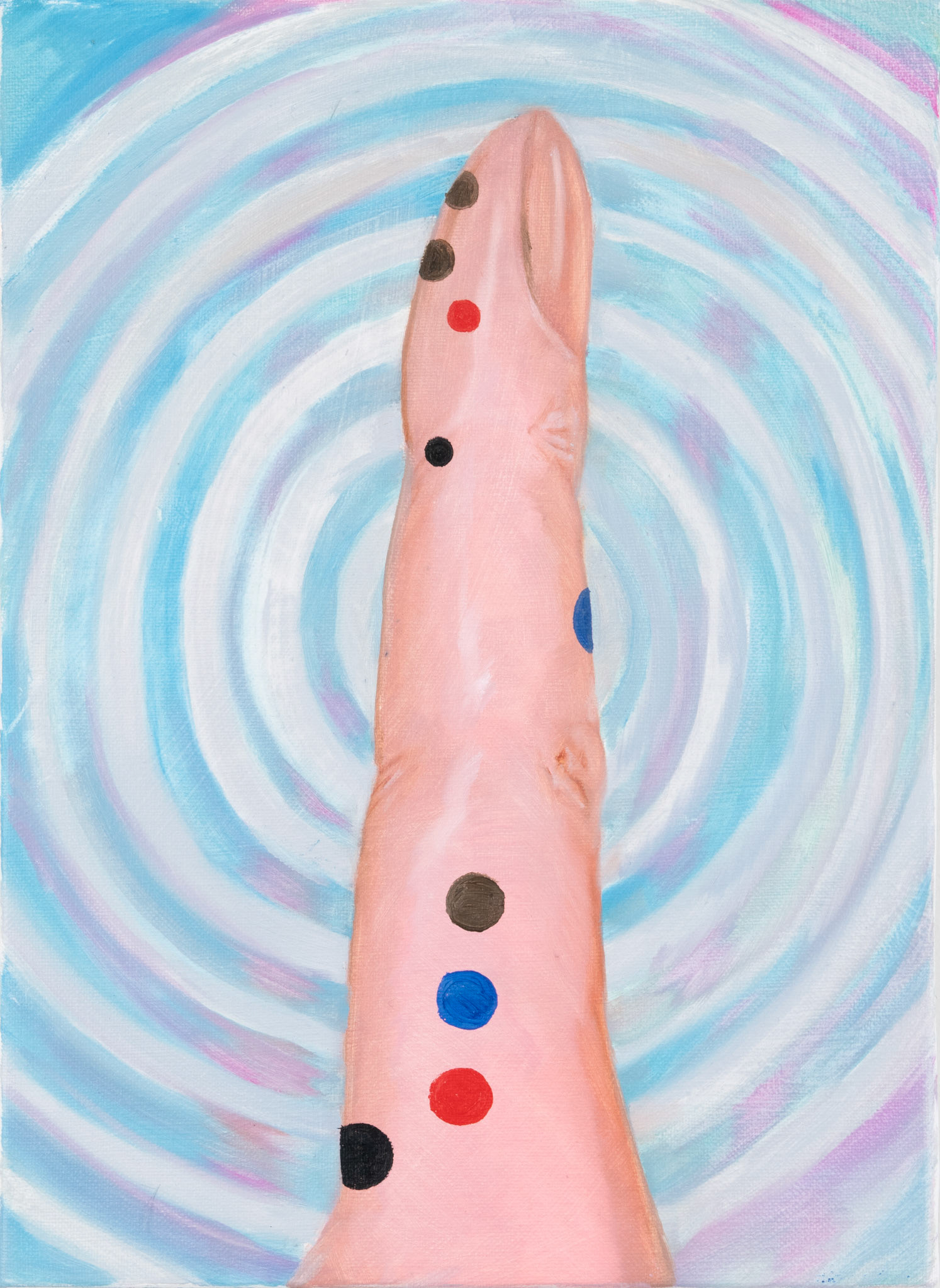 The Elastic Edges (Mappiong on a finger) 2023 41 × 31.8cm 16.1 × 12.5 inch Oil on canvas