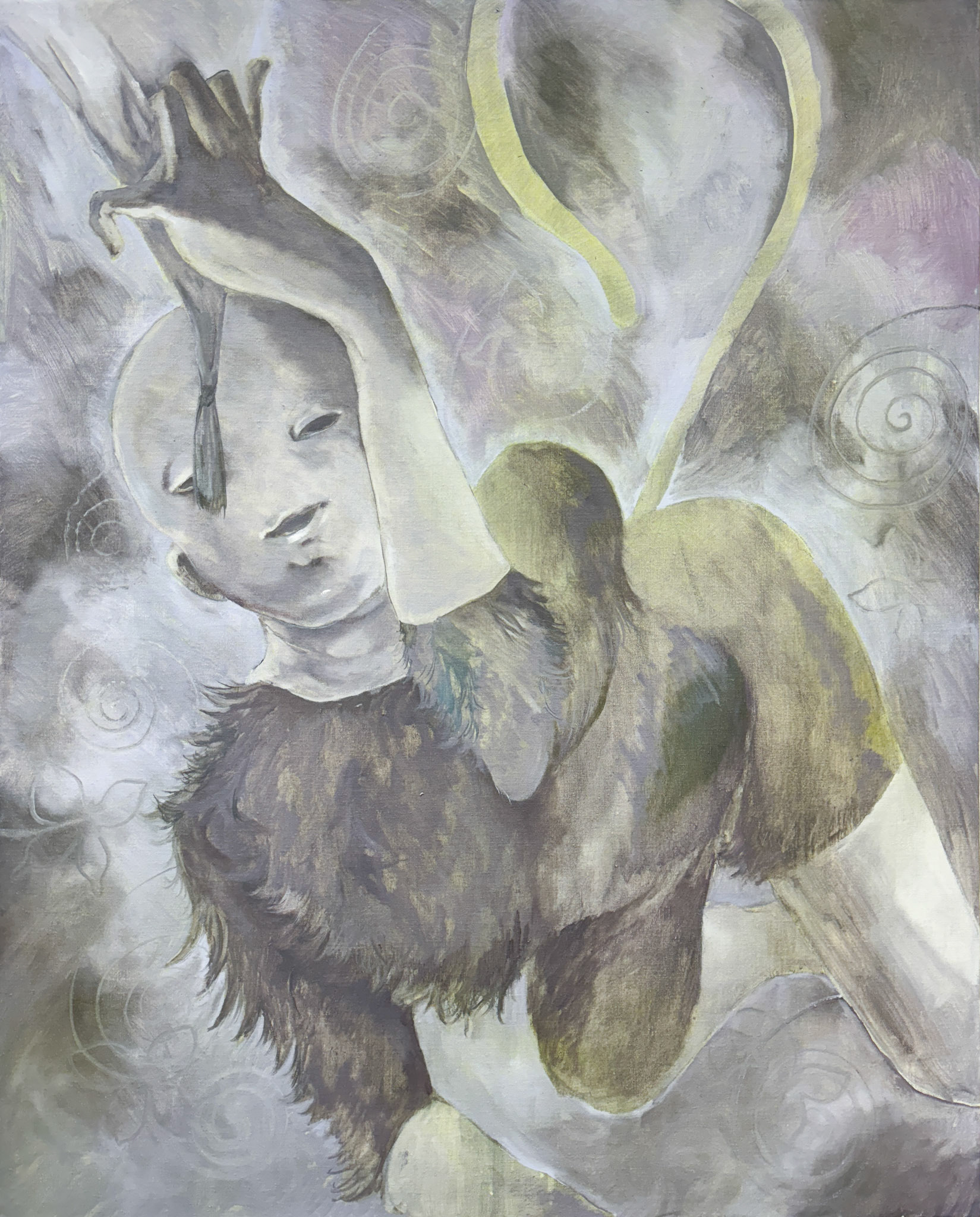 Before leaving  2024   91 × 72.7cm   35.8 × 28.6 inch   Oil on canvas