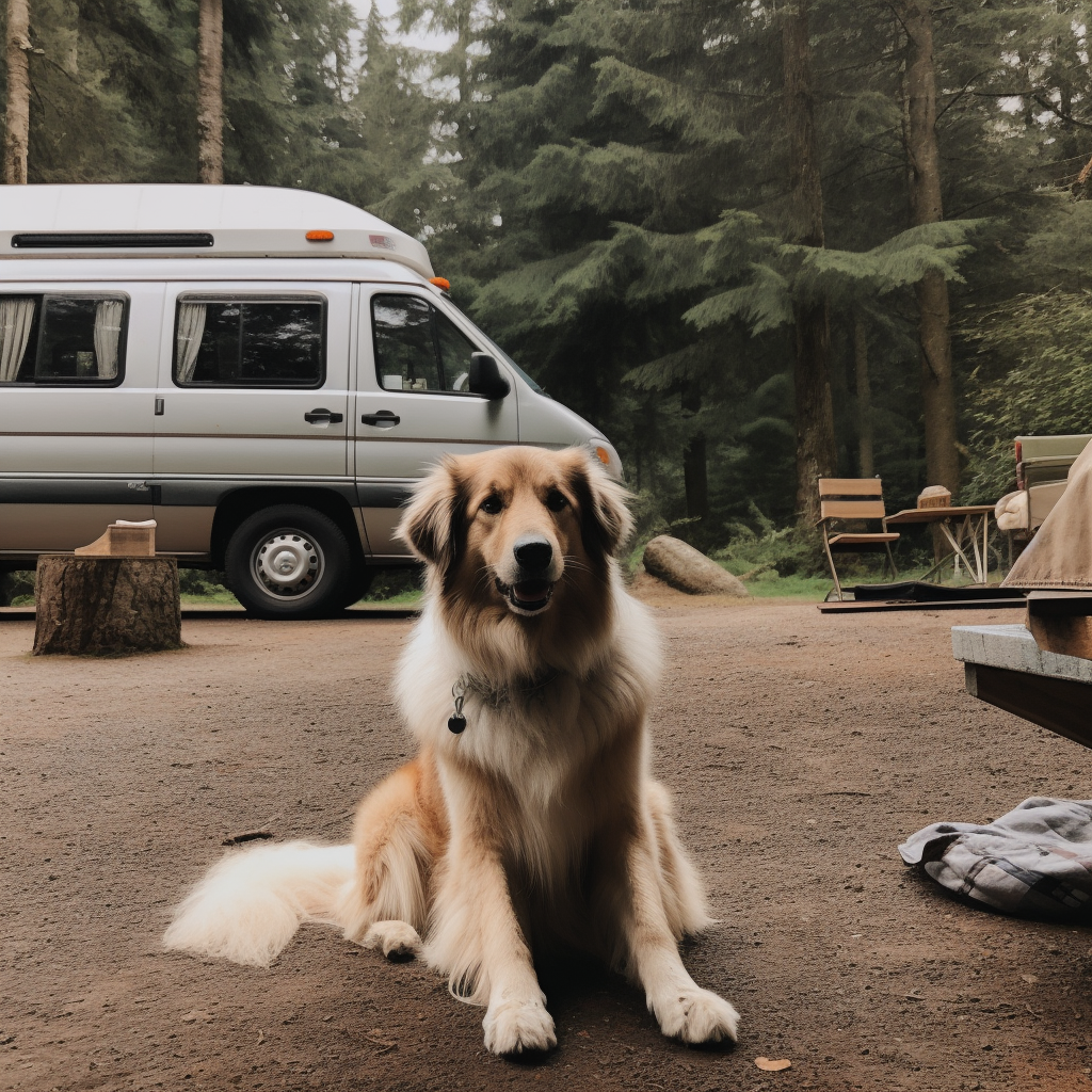 Van life campsite pet sitting