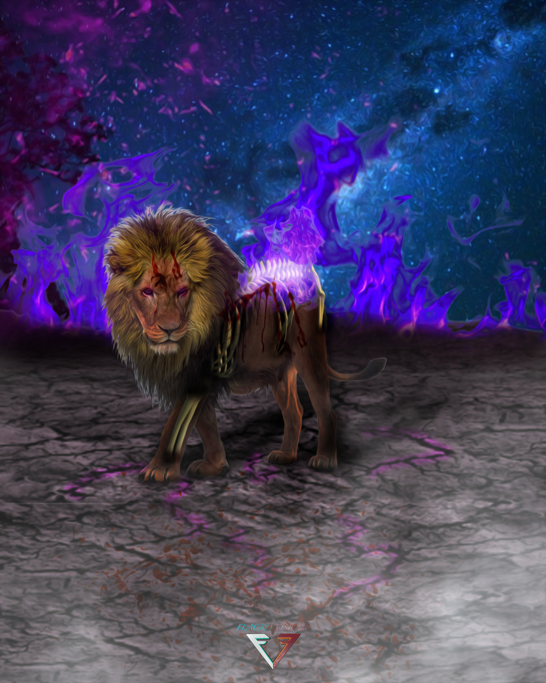 The lion always eats