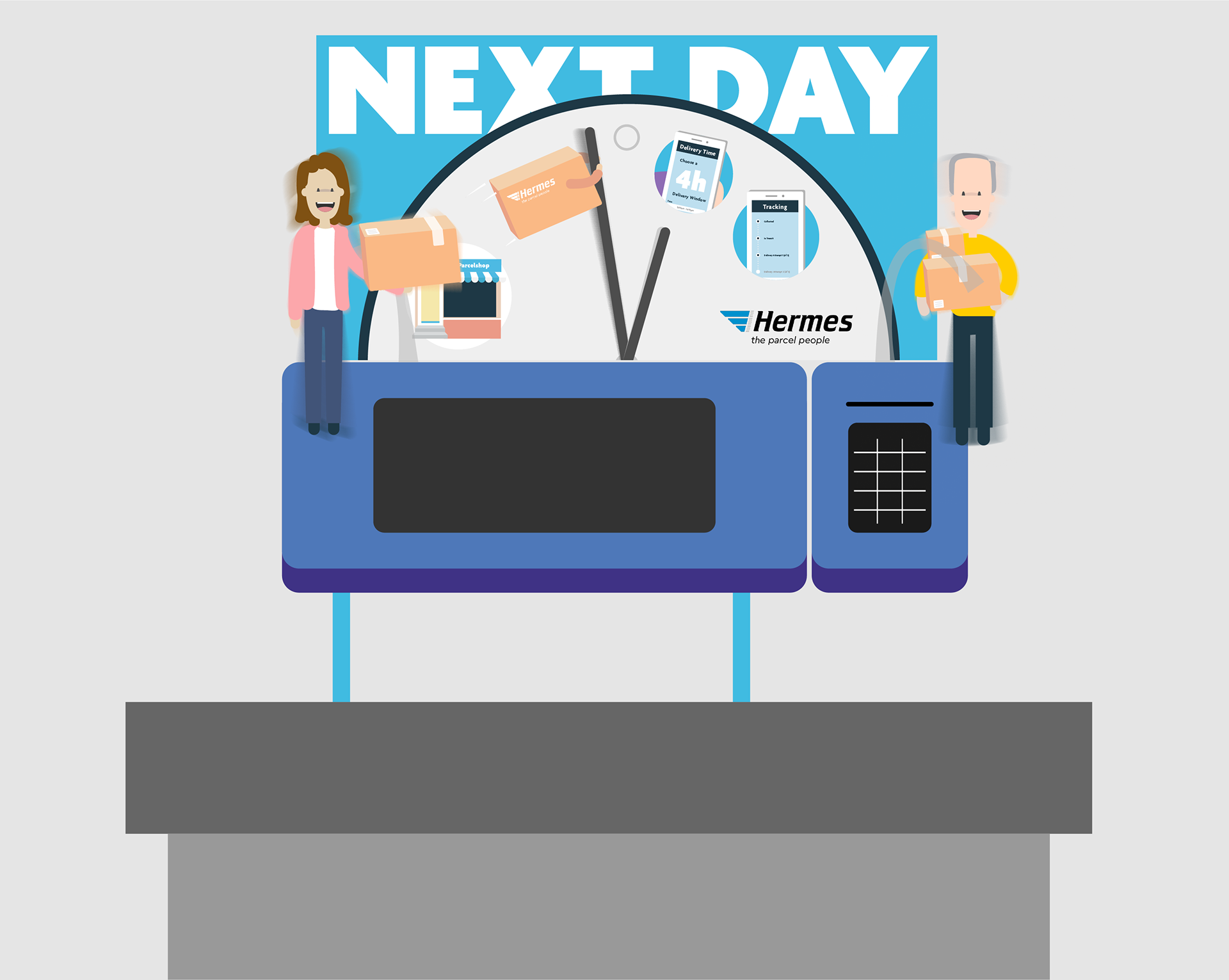 Hermes UK - 'Next Day' Illustration
