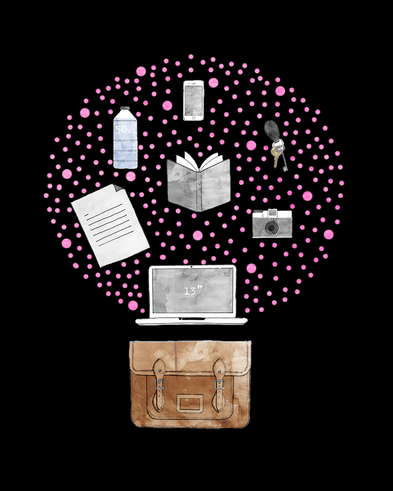 The Cambridge Satchel Co - 'Contents' Illustration