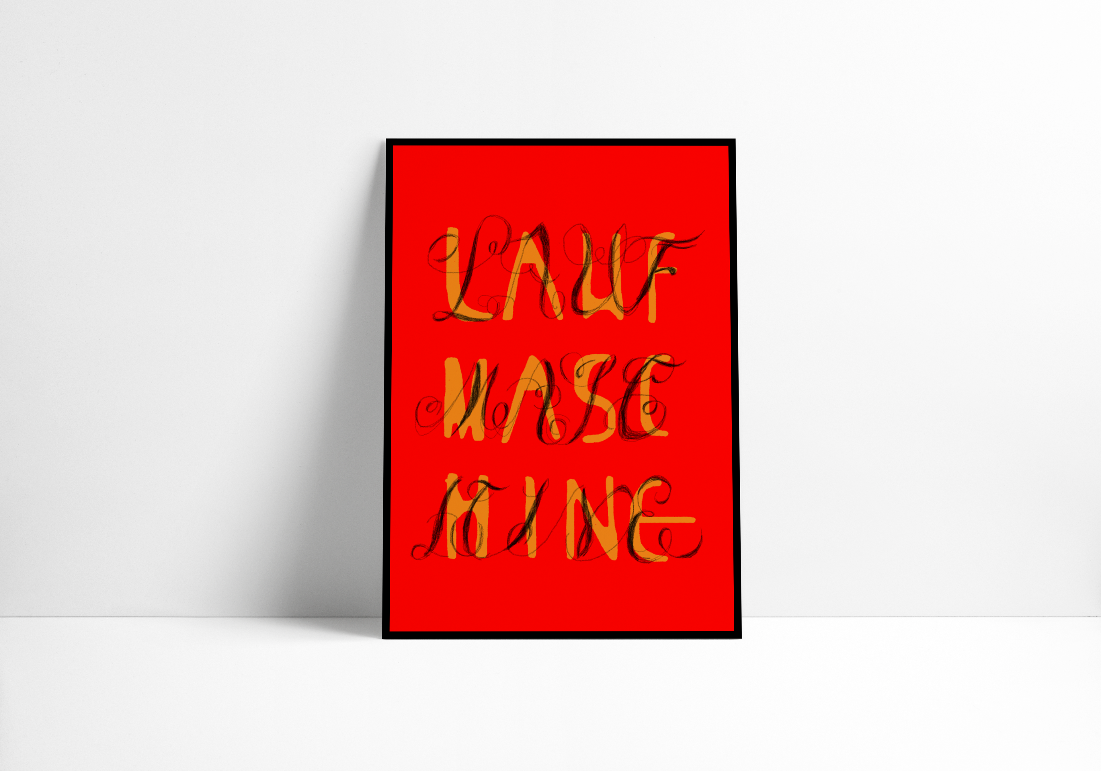 'Laufmachine' - Hand Lettering Poster