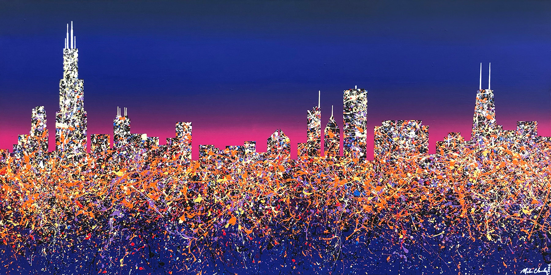 Chicago Dusk - 36" x 72"