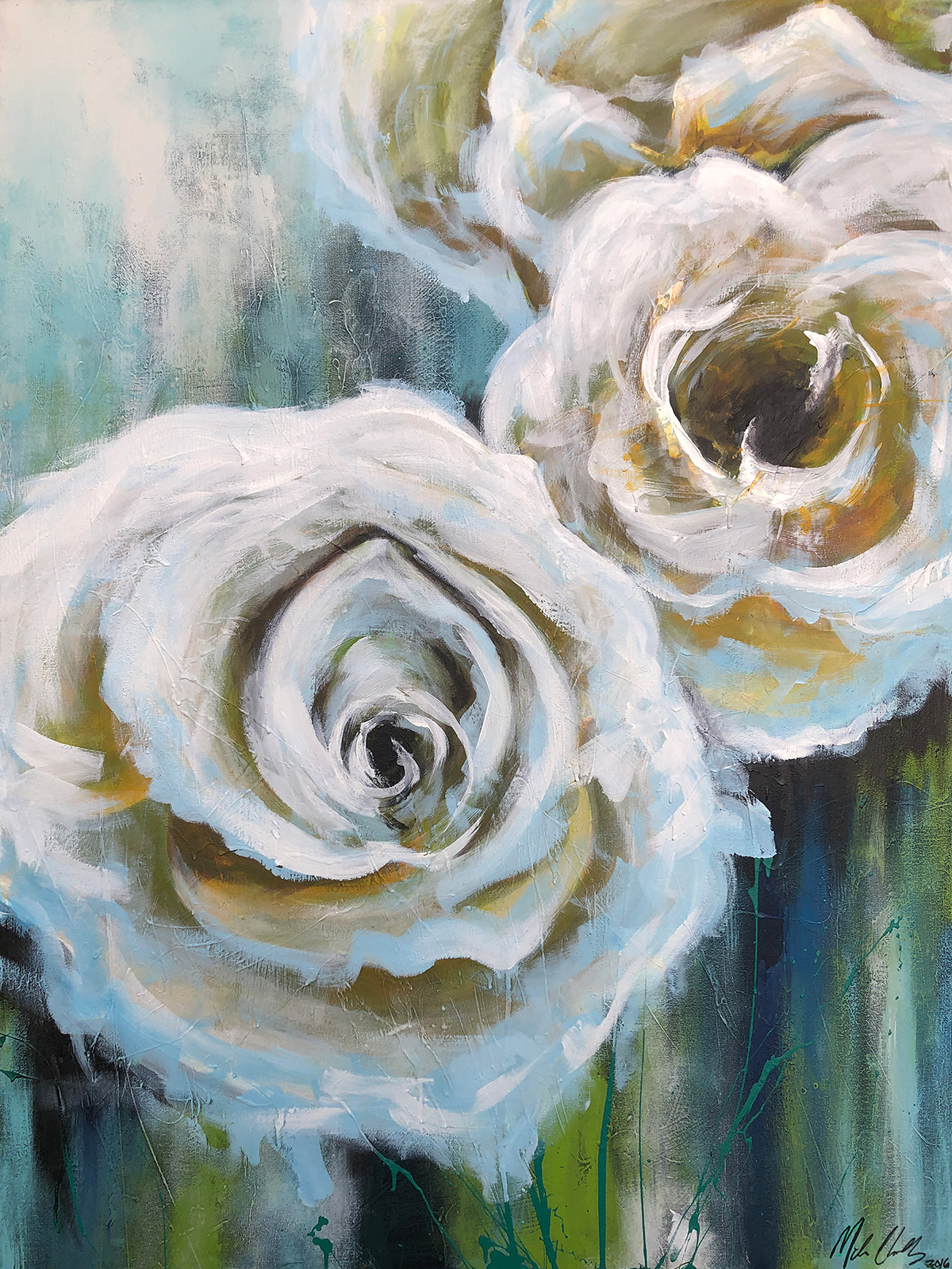 "Cricket's Flowers" - 36" x 48"