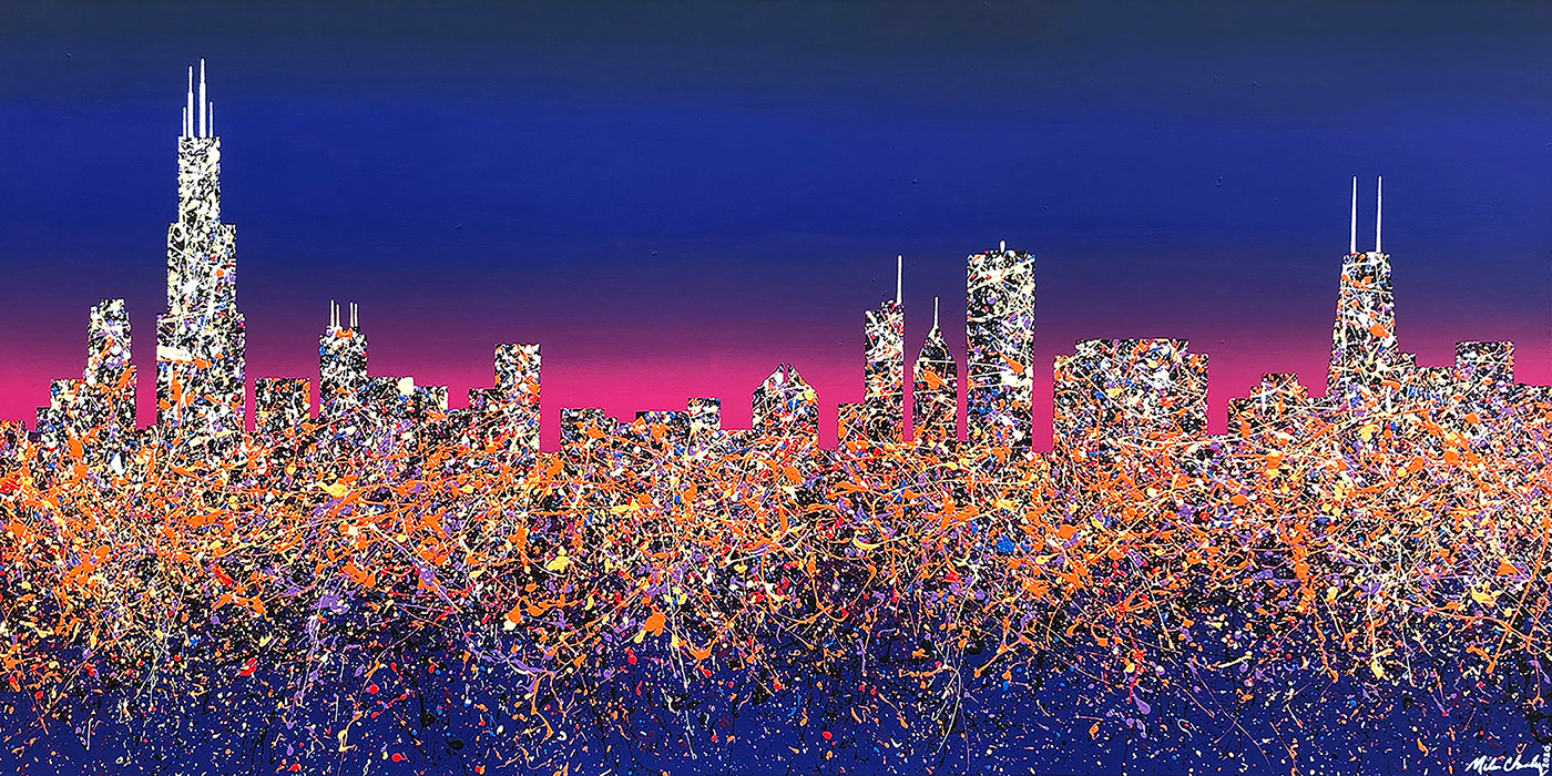 "Chicago Dusk" - 36" x 72"