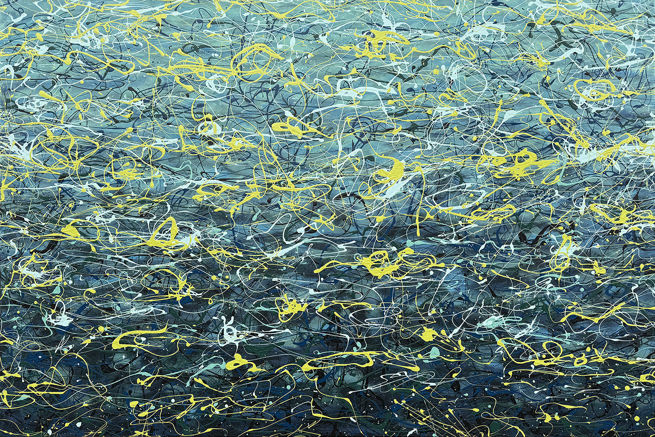 No. 103 - "Citrine Ripples on Whispering Waters" - 48" x 72"