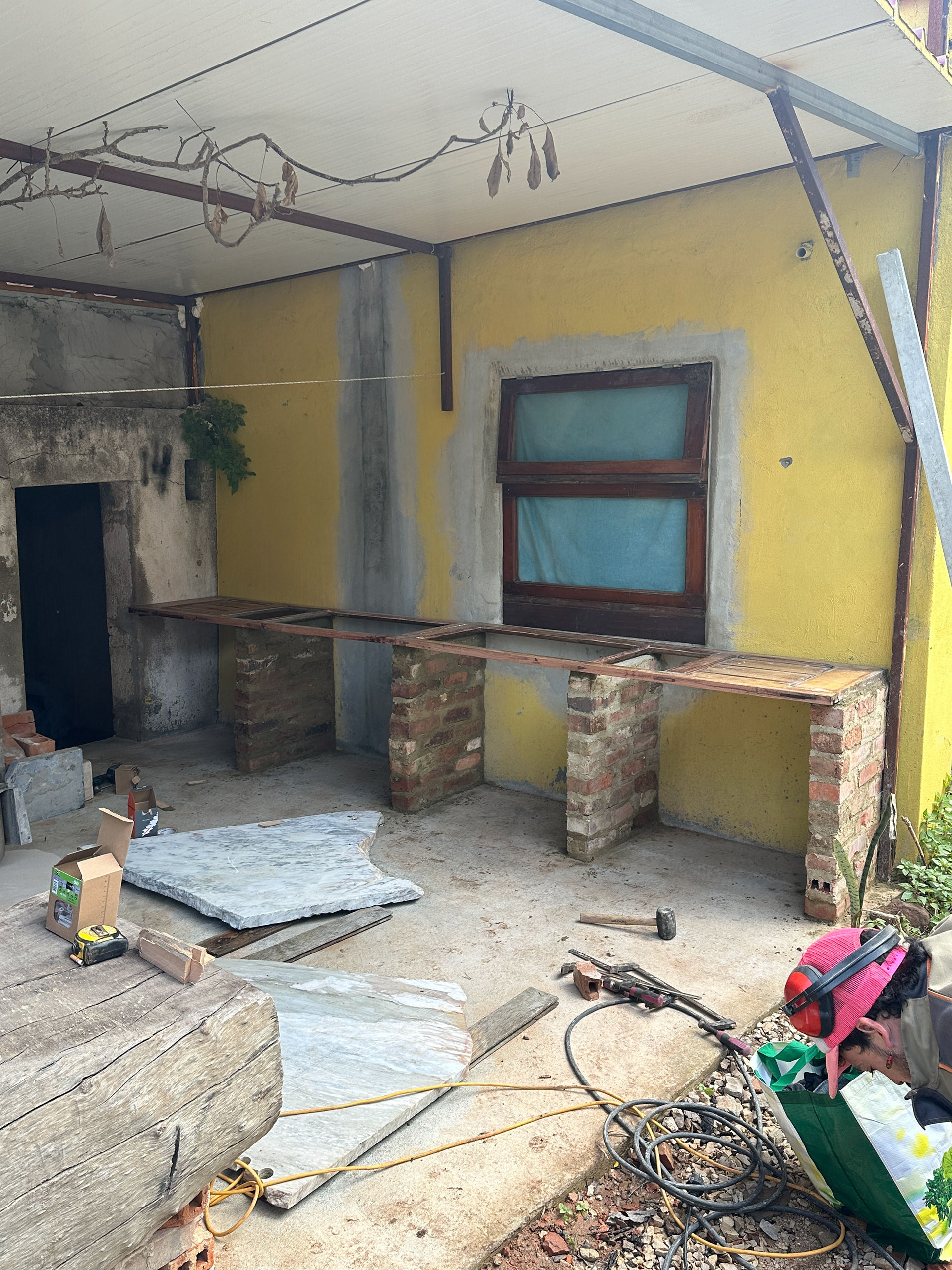 wooden doors as base