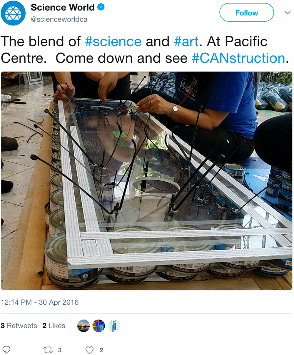 The structural integrity of the sculpture relied on plexi, zap straps, and double sided tape.