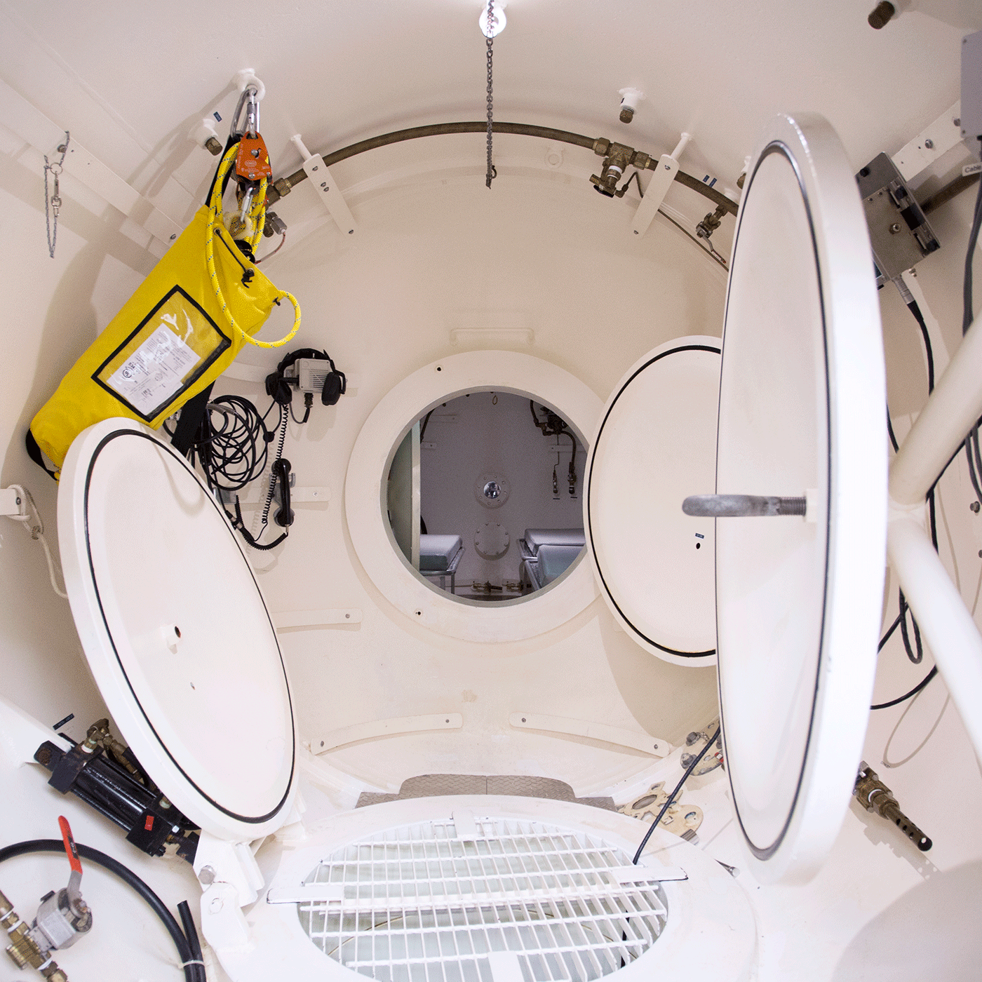 Invitation reel photo, taken inside SFU's hyper/hypobaric chamber.