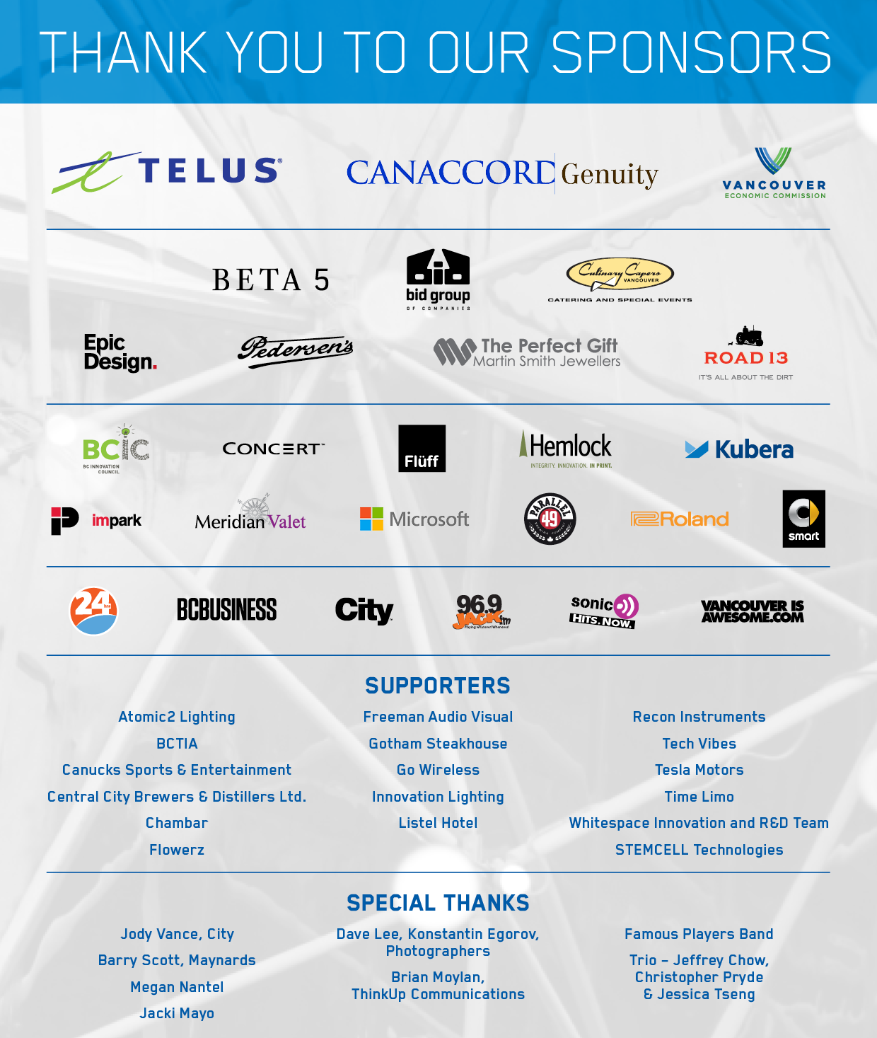 Sponsors were recognized in both print and digital formats.