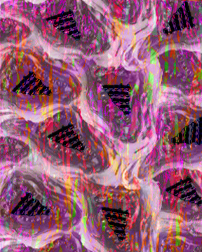 Tinsel Pearls. Hot Glue Digital Print, 4x6".