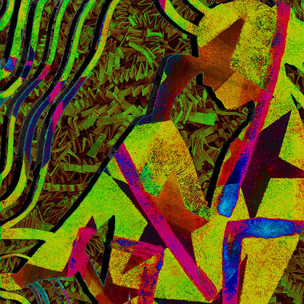 Psychedelia II. Mixed Media Digital Print, 5x5".