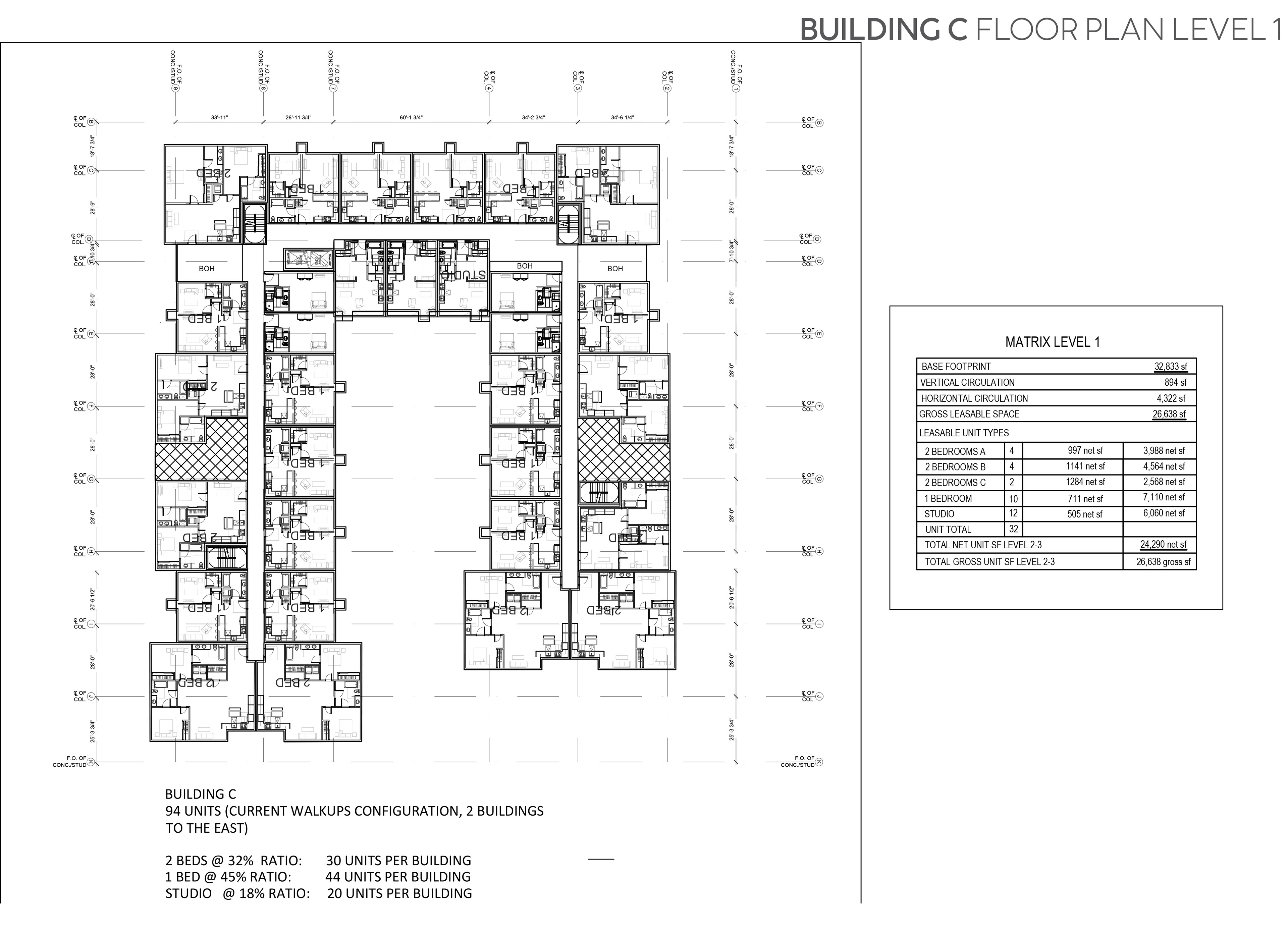Schematic floor plan for a multifamily building in Covington, WA.