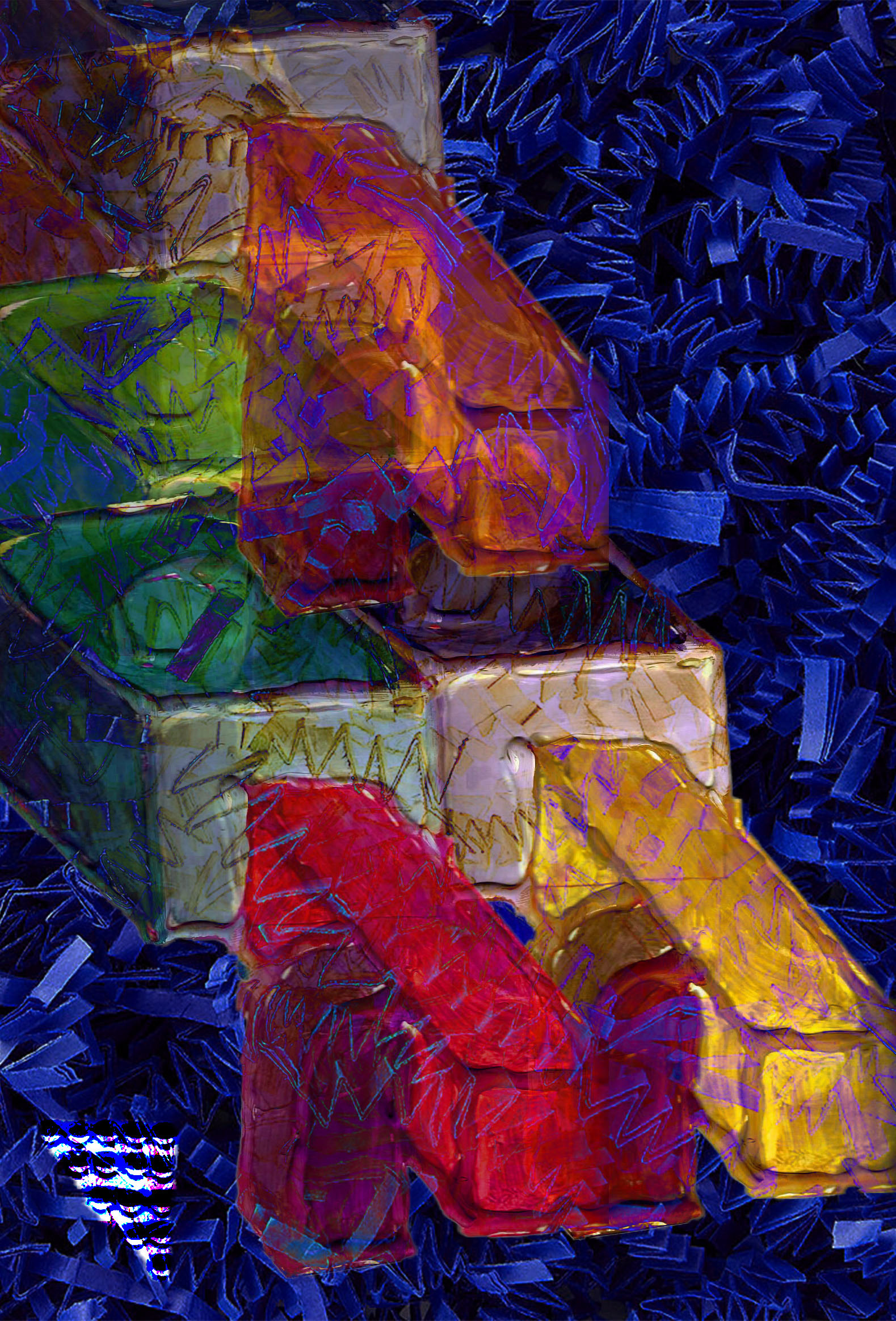 Bridge&Tunnel II. Mixed Media Digital Print, 4x9".