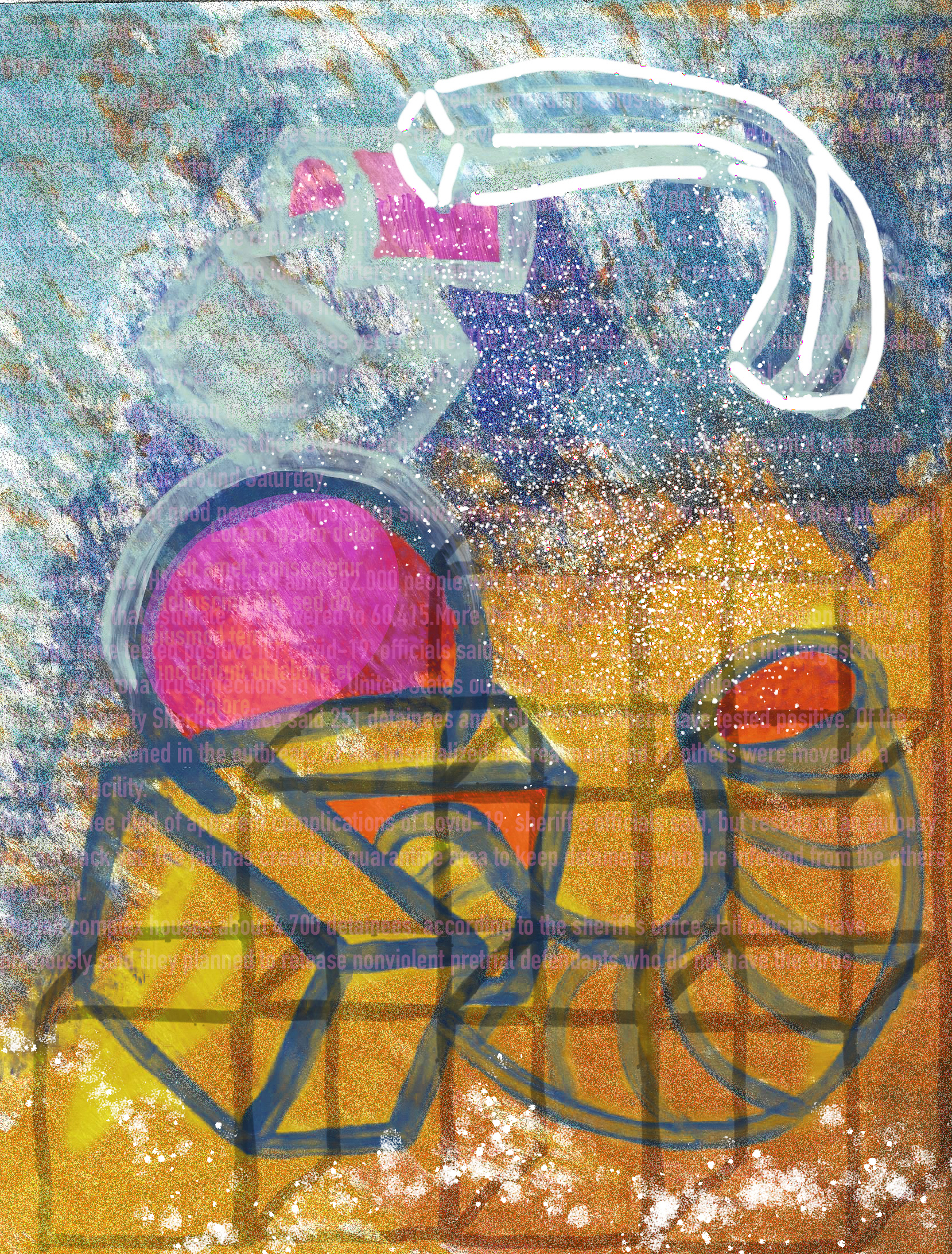 Tunnels. Digitally Altered Monotype, 8.5x11".