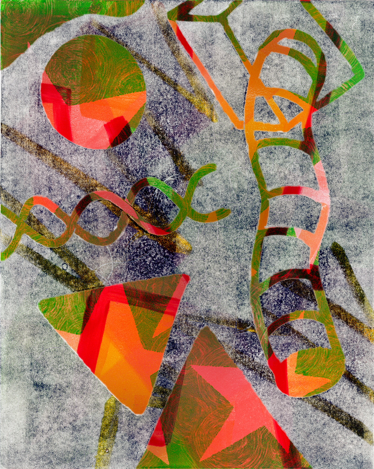 Shoots&Ladders. Mixed Media Digital Print, 6x8".