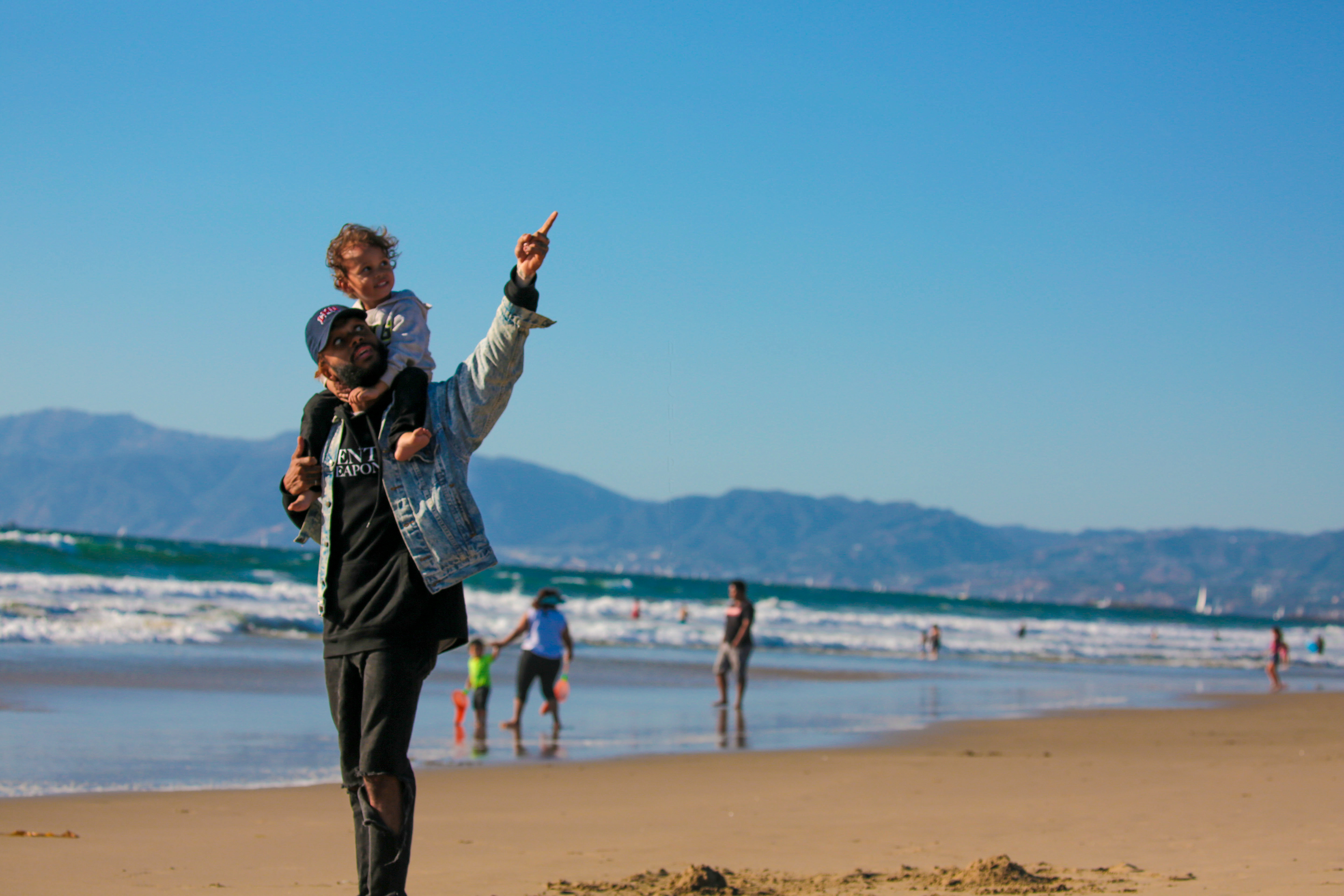"On Dad's Back"  With Taylor and True King.