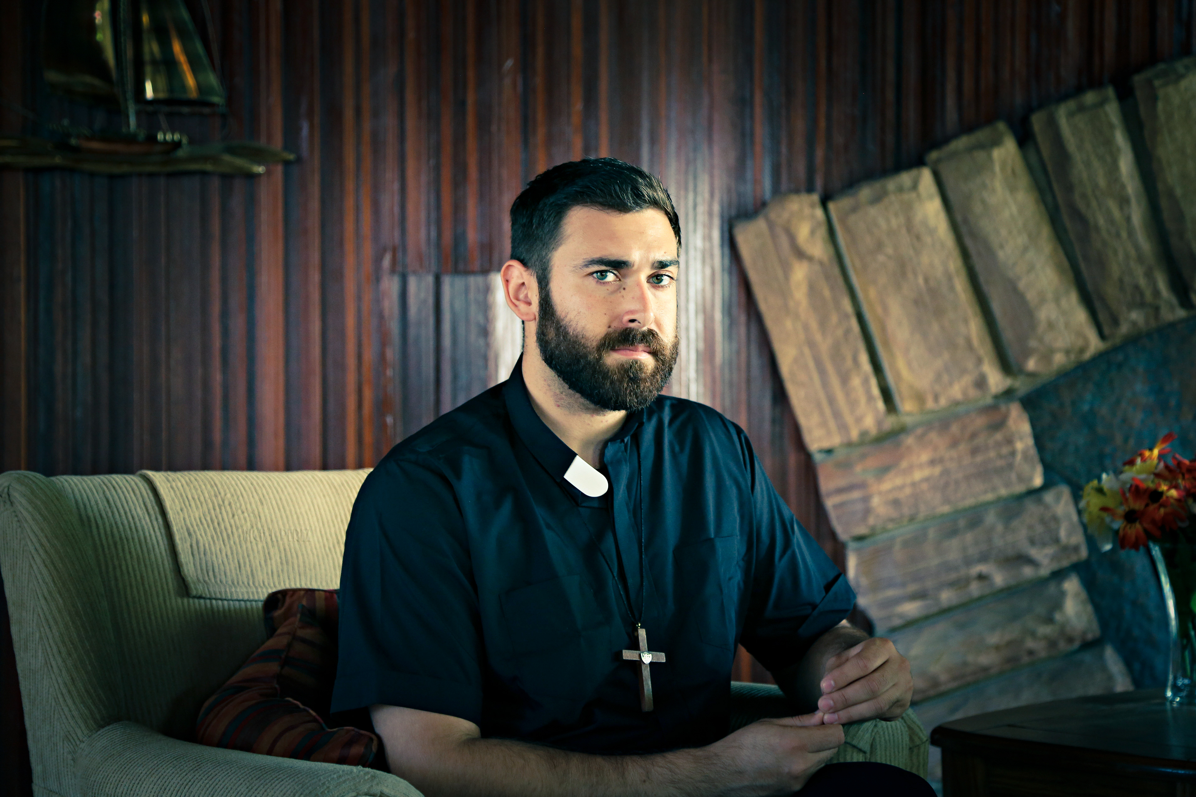 Robert John Torres on the set of "A Mother's Cross"