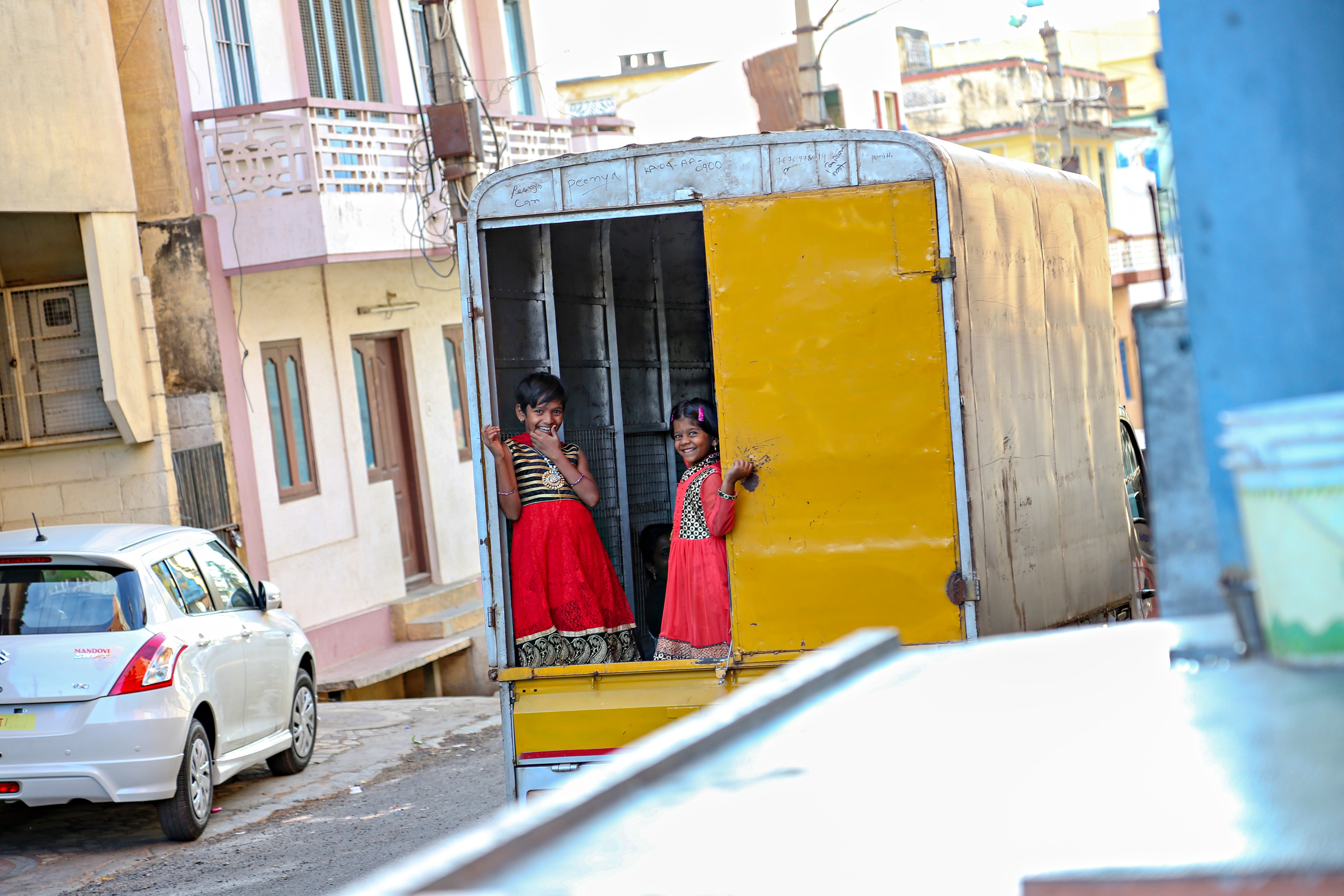 Rajasthan from behind a truck.