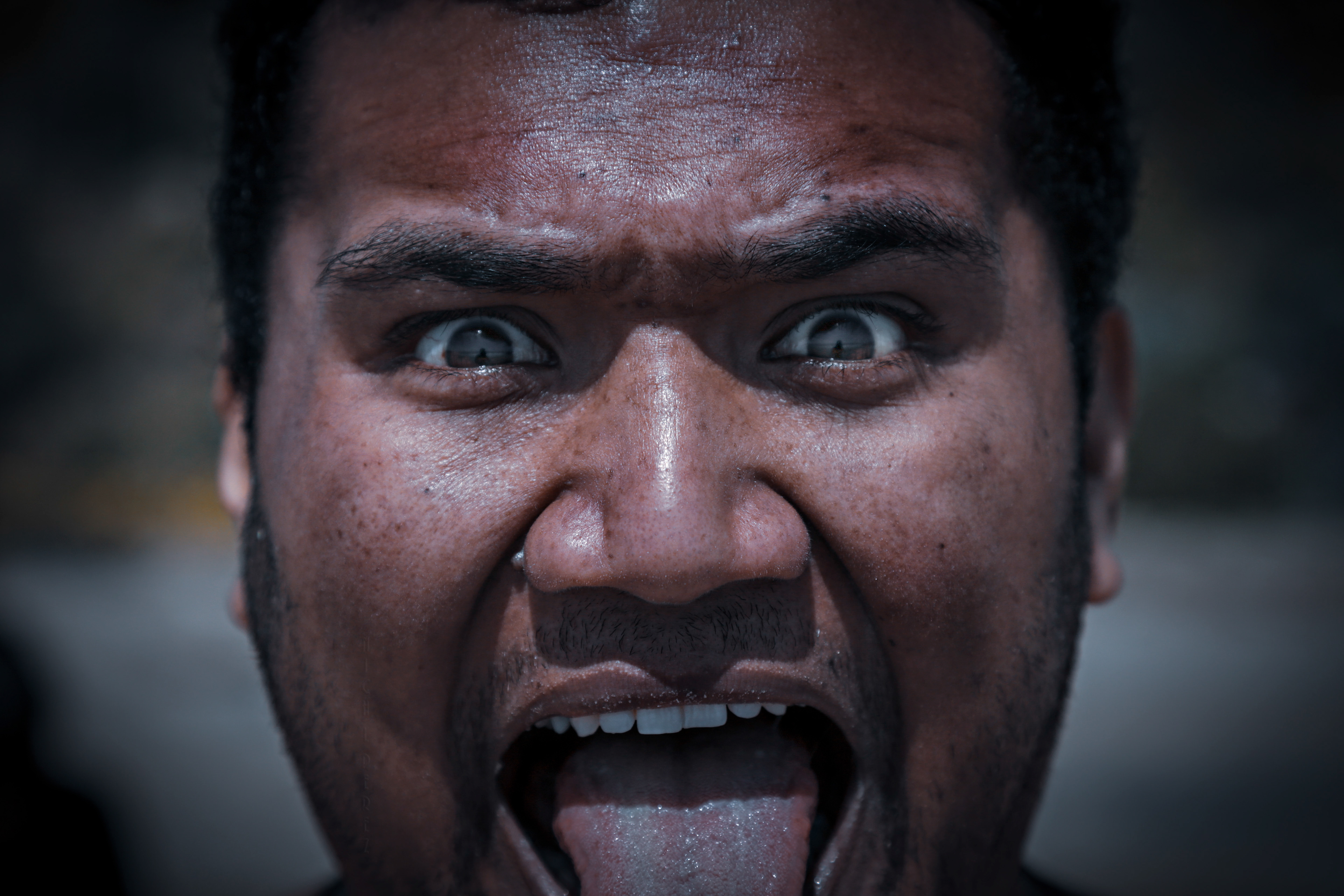 Sam Puefua performing the Tika Tono Haka; behind the scenes of "Pōuri"