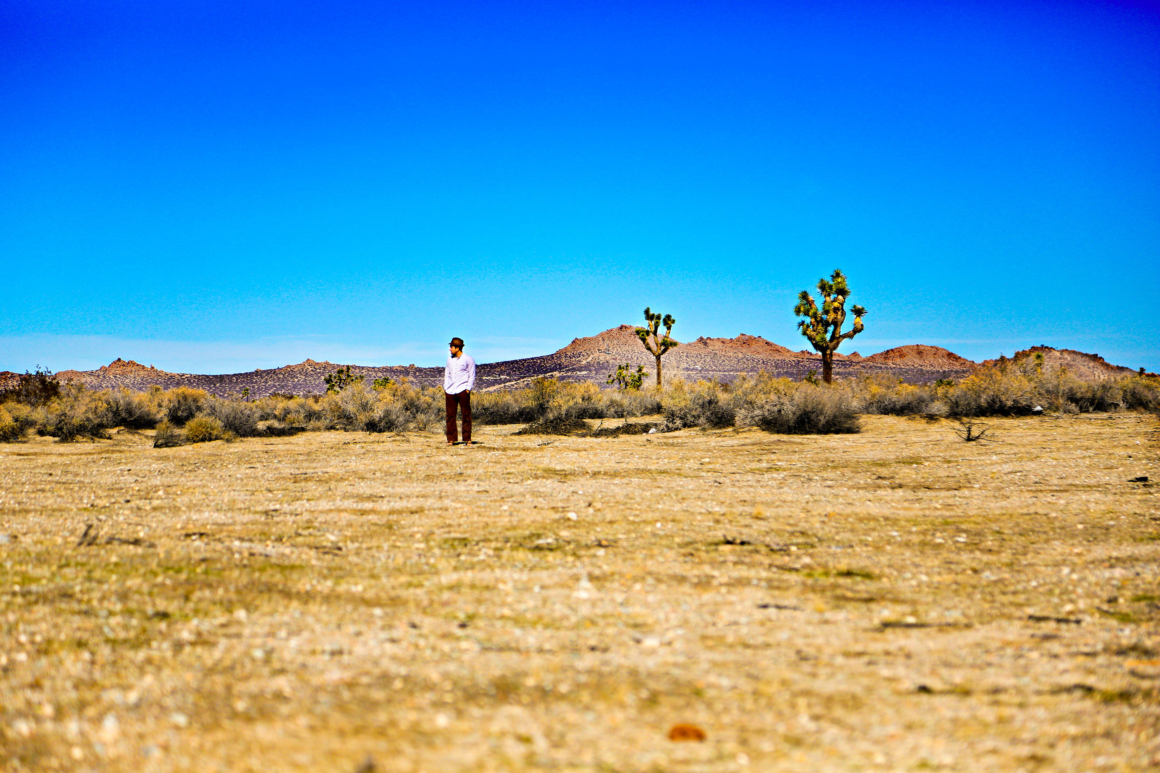 The desert wide shot with Ricky Vitucci, behind the scenes of "Philosophical Approach to Enlightenment"