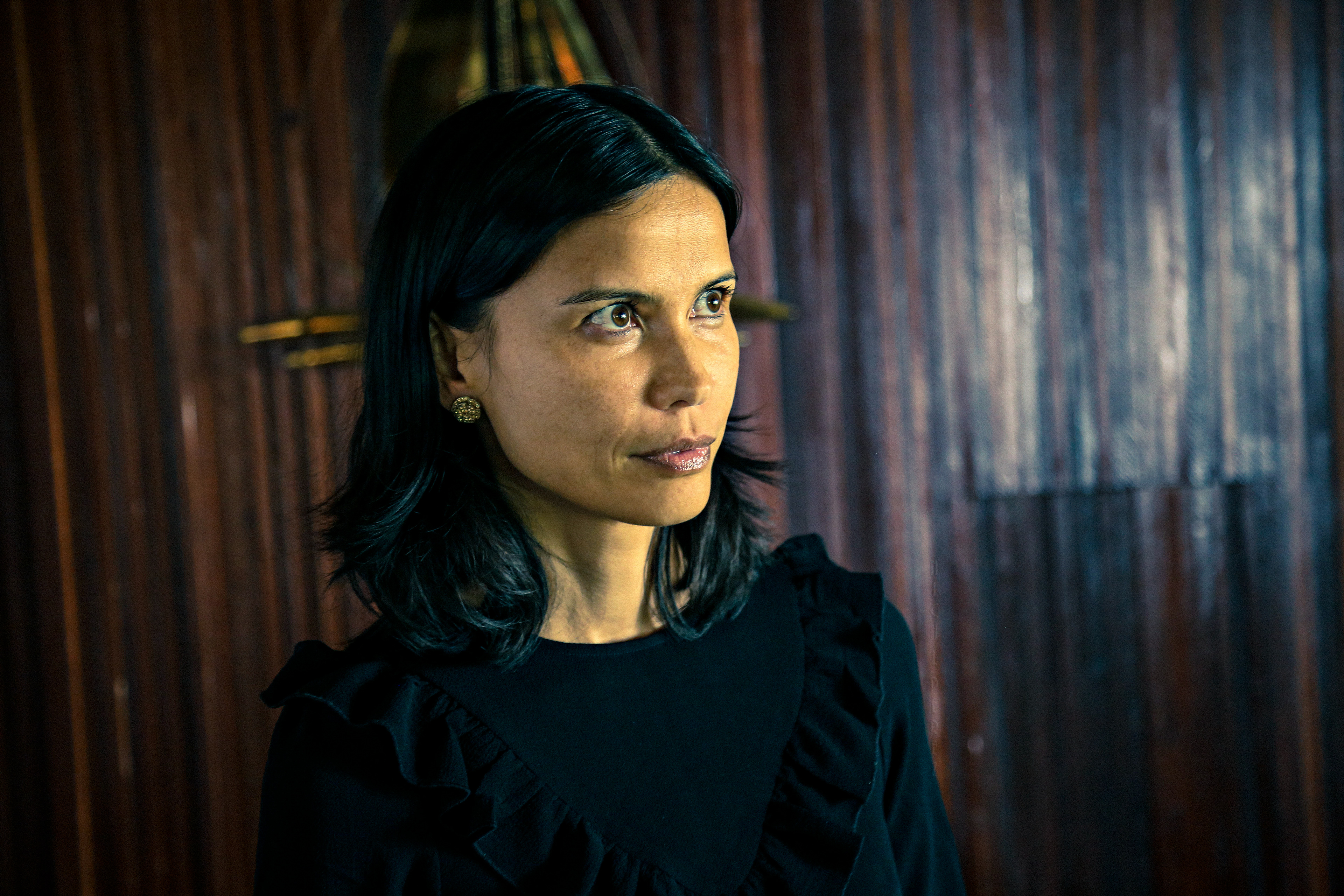 Sandi Gardiner on the set of "A Mother's Cross"