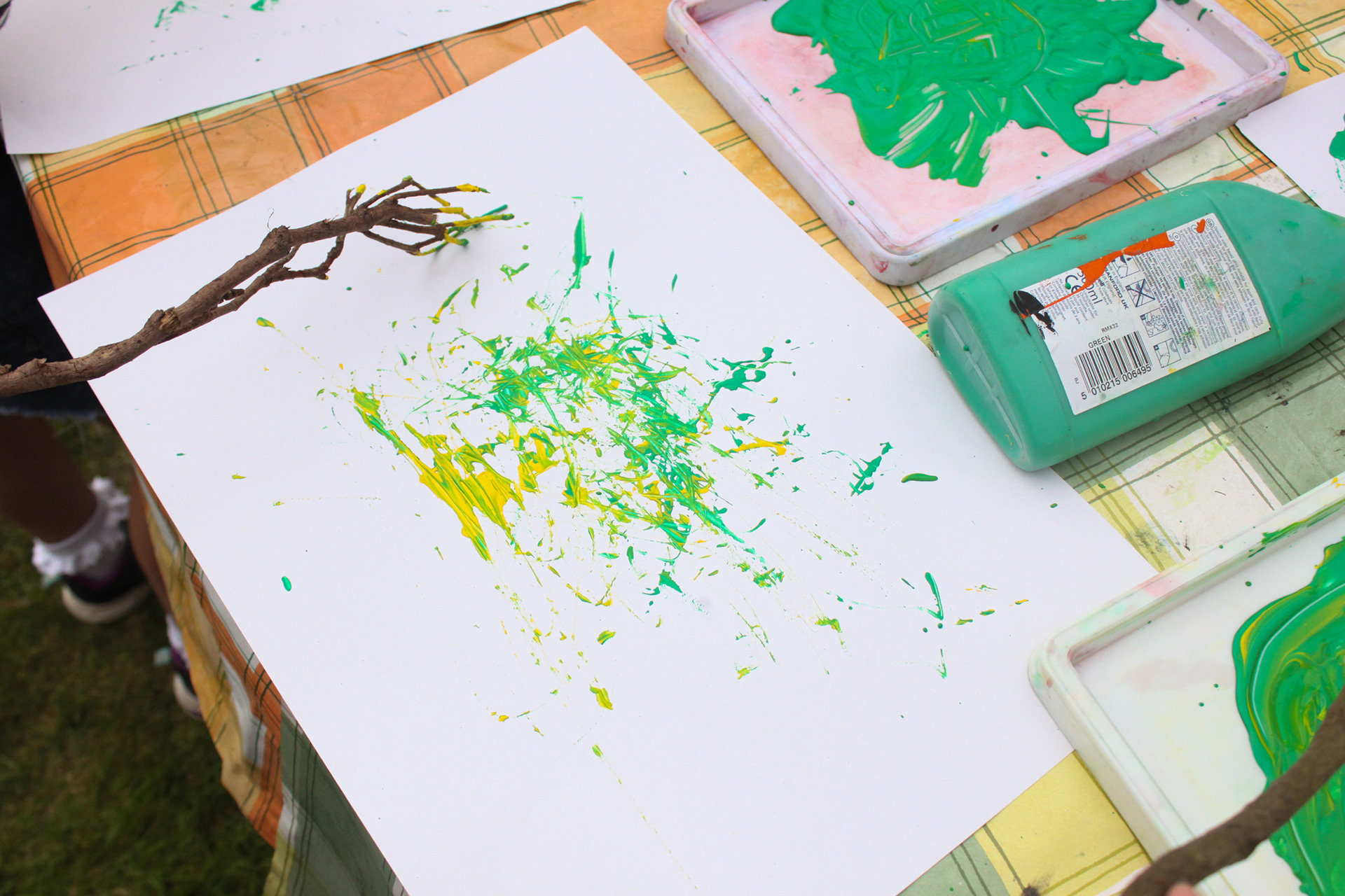 Mark-making with nature brushes