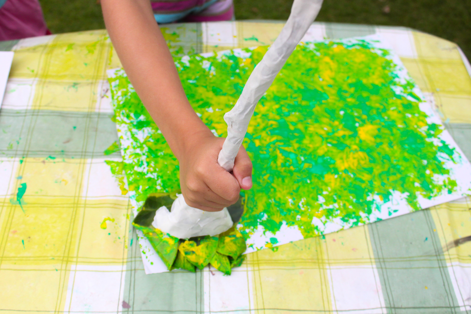 Mark-making with nature brushes