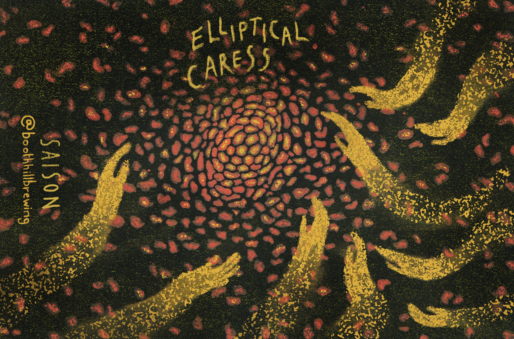 Beer label design for 'Elliptical Caress'