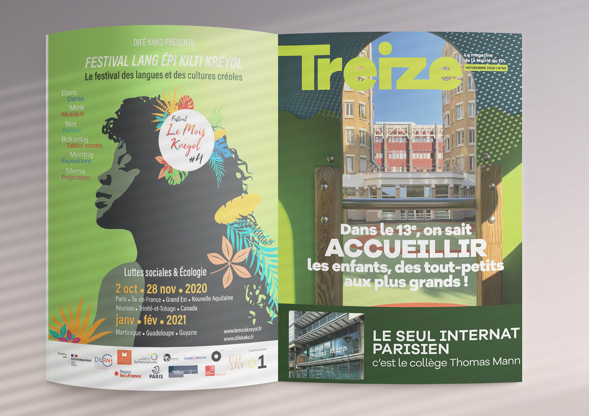 4e de couverture du magazine de la Mairie de Paris 13e (Octobre 2020)