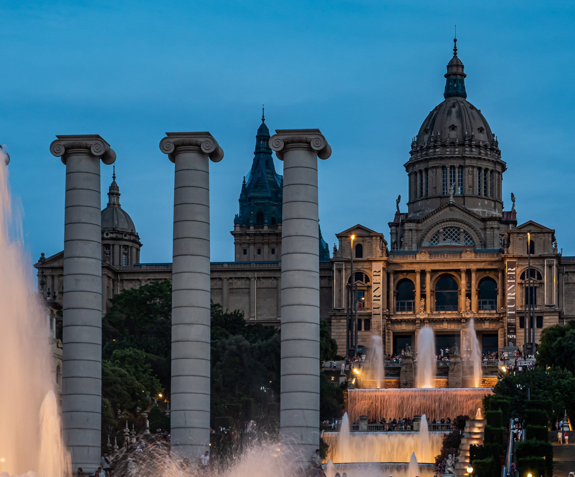Barcelona at Night by Magic Fountain