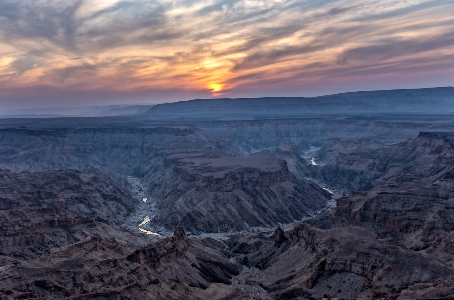 Sunset at Fish River Canyon
