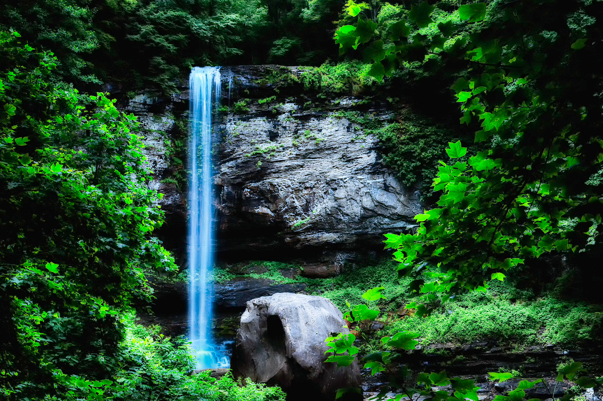 Cloudland Canyon Waterfall Midnight