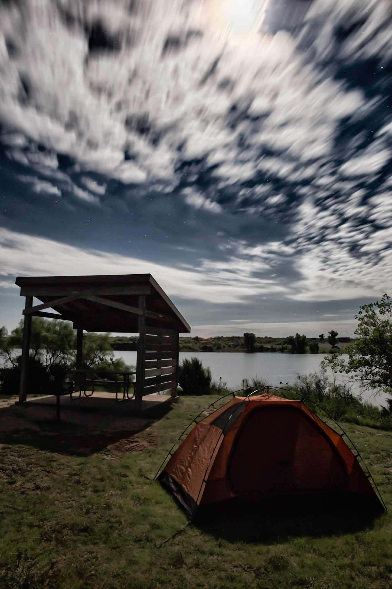Night photography, campsite