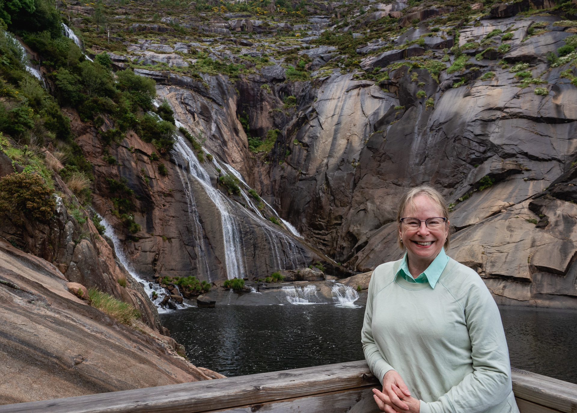 Sharon at the Waterfall