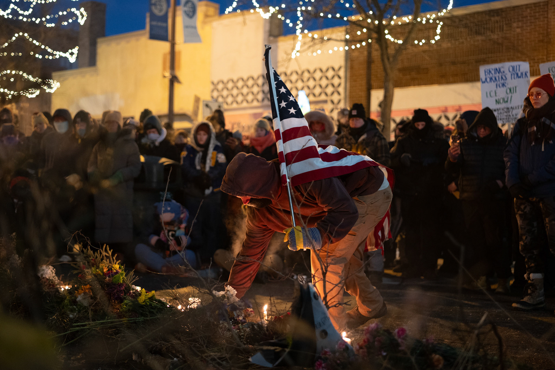 Site of Alex Pretti's killing hours after his death, January 2026