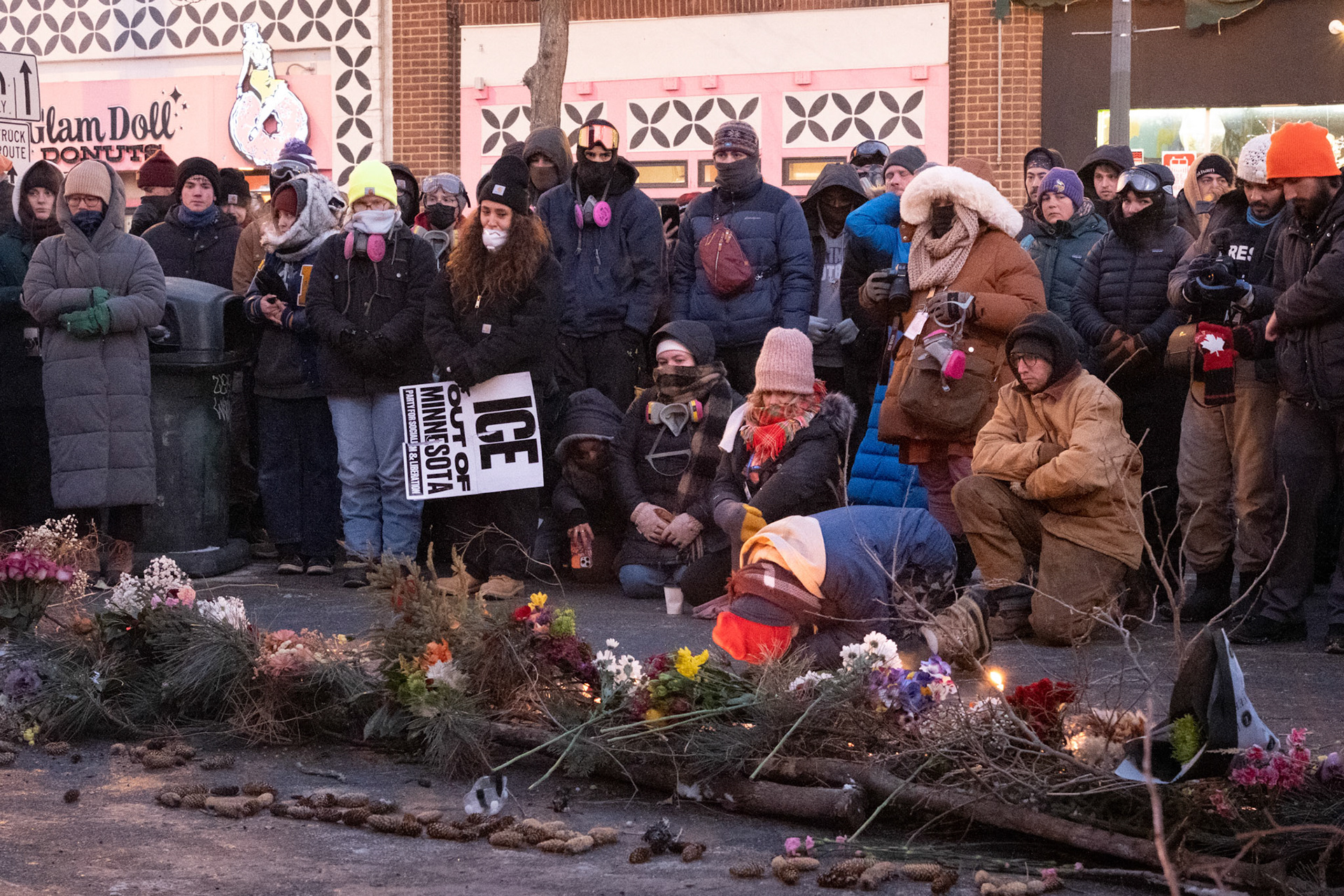 Site of Alex Pretti's killing hours after his death, January 2026