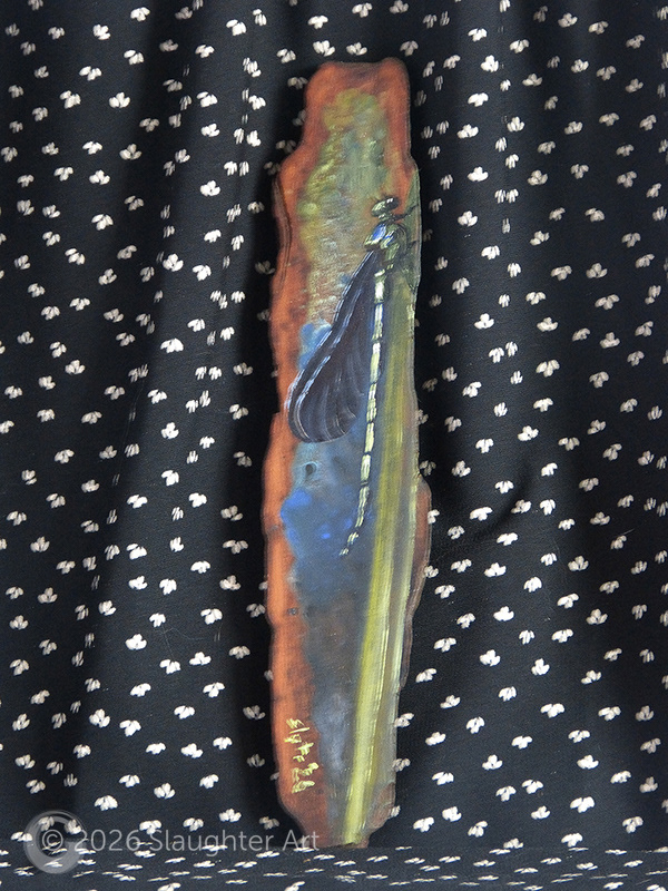  Ebony Jewelwing Damselfly About 1.5"x7" - $50