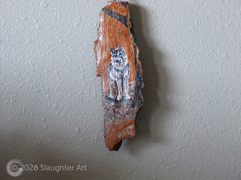  Wolf About 2"x7" - $50