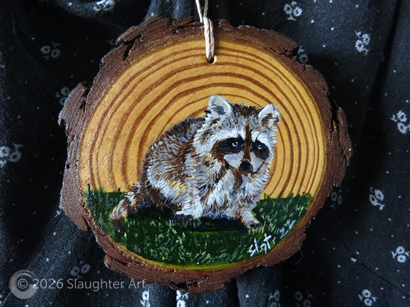 Raccoon About 3"x3" - $35