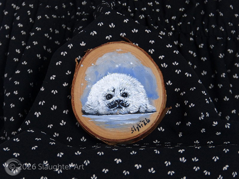  Baby Harp Seal, About 3"x3" - $35