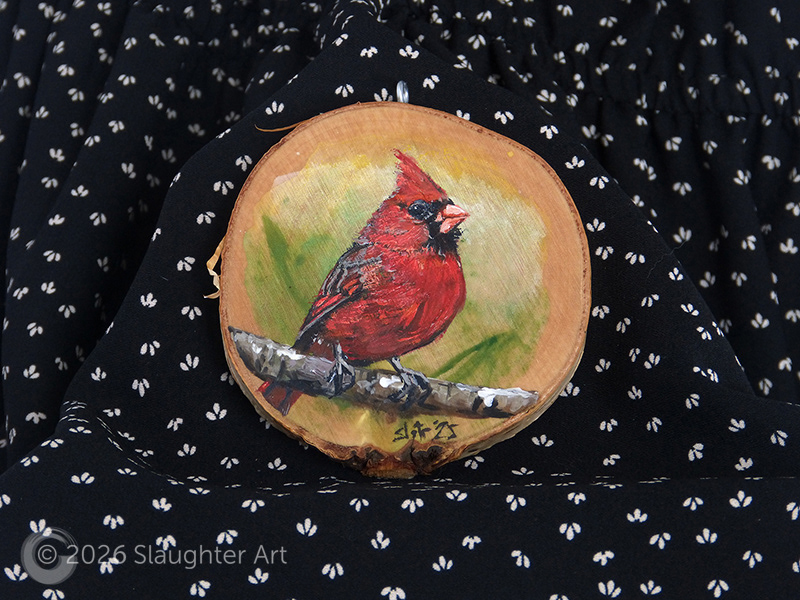Cardinal About 3"x3" - $35