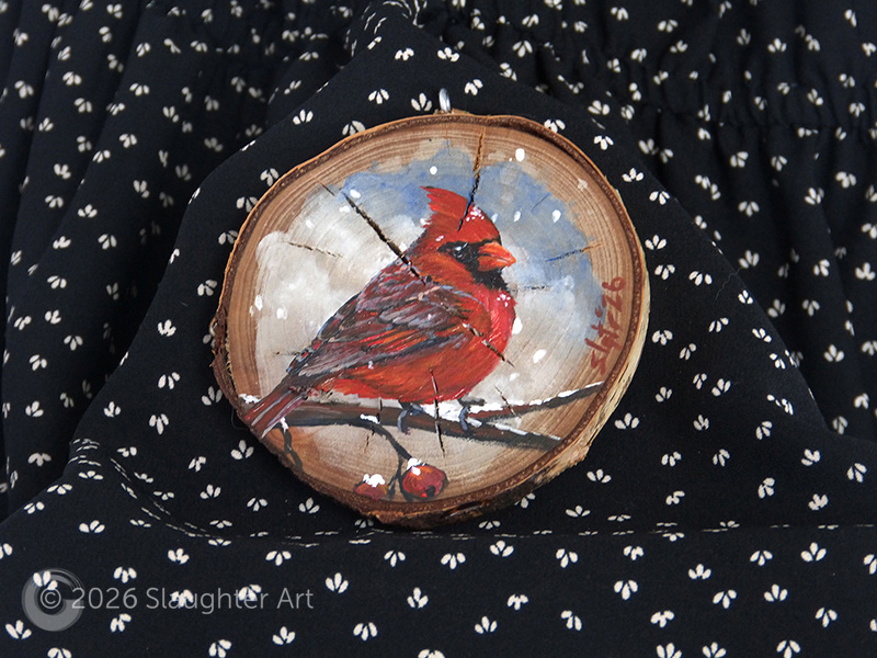 Cardinal About 3"x3" - $35